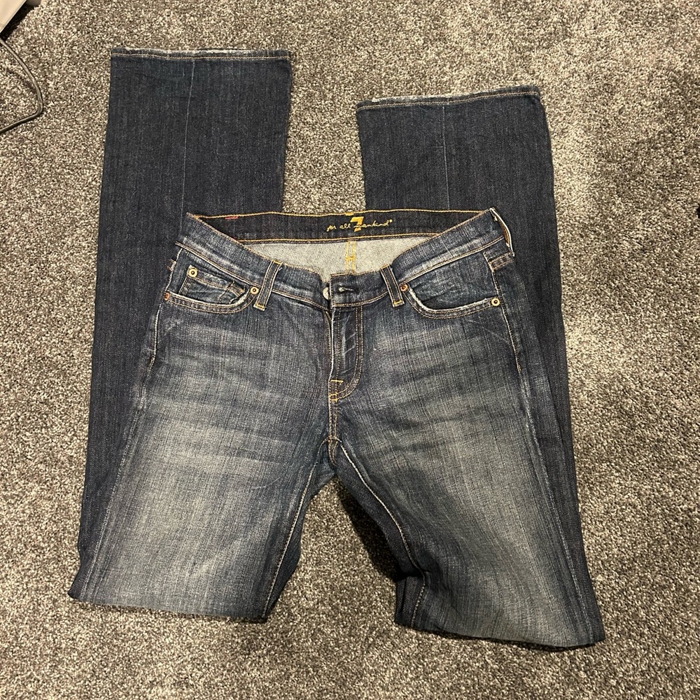 Seven for man kind long leg boot cut jeans size 28